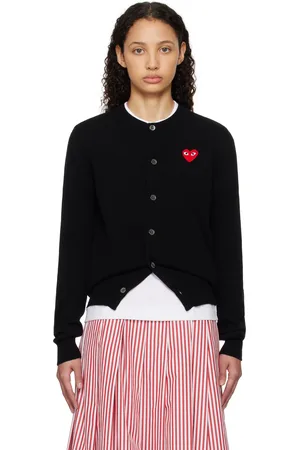 Comme des Garçons Cardigan noir à écusson à logo