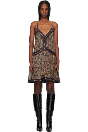 Isabel Marant Robe courte Danielle noir et orange