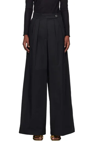 DRIES VAN NOTEN Pantalon ample noir à plis
