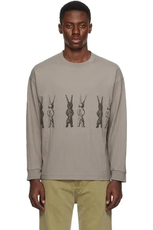 Small Talk T-shirt taupe à effet froissé