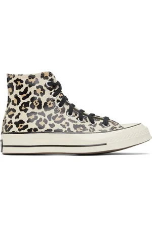 Converse Baskets montantes Chuck 70 beiges à motif léopard phosphorescent