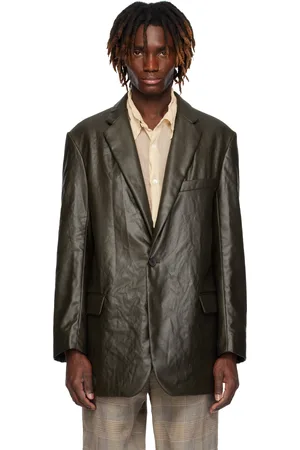 DRIES VAN NOTEN Veston brun enduit