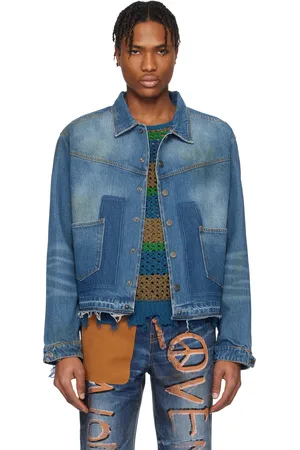 Andersson Bell Blouson motard Rodeo bleu en denim
