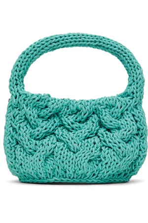 J.W.Anderson Petit sac bleu en tricot câblé