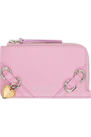 Givenchy Porte-carte rose à glissière à ferrures Voyou