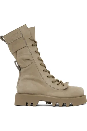 J.W.Anderson Bottes militaires beiges en cuir
