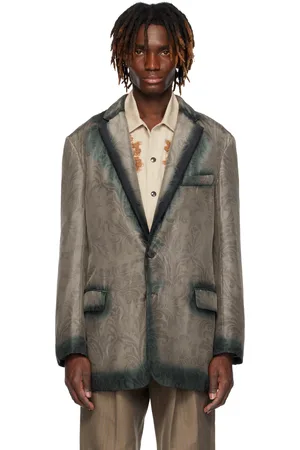 DRIES VAN NOTEN Veston taupe en satinette