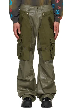 Andersson Bell Pantalon cargo étagé Raptor kaki exclusif à SSENSE