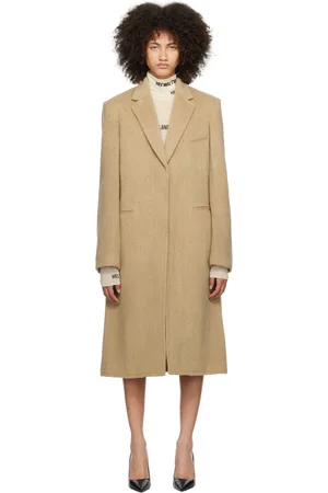 Helmut Lang Manteau brun clair à revers tailleur