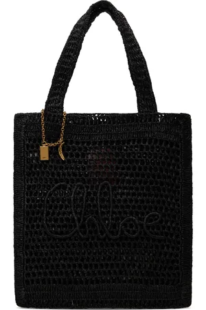 Chloé Cabas Summer Banana noir en raphia