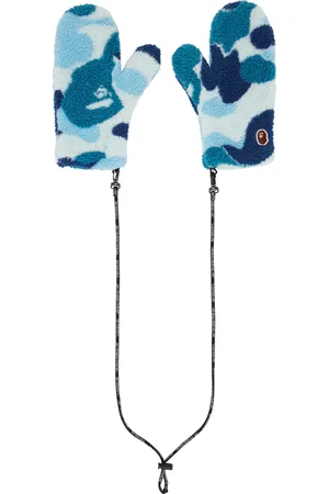 BAPE Mitaines Boa bleues à motif camouflage ABC