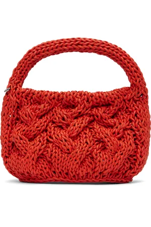 J.W.Anderson Petit sac orange en tricot câblé