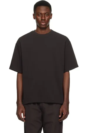 Kaptain Sunshine T-shirt noir en jersey vanisé de coton Suvin