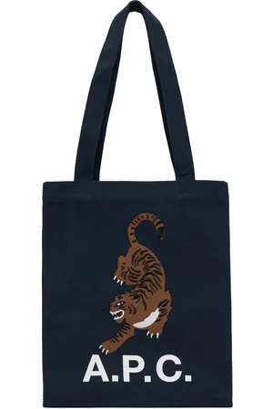 A.P.C. Cabas Lou bleu marine à image de tigre