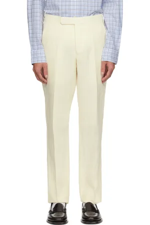 Ralph Lauren Pantalon de complet blanc cassé en lin