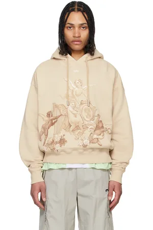 OFF-WHITE Pull à capuche de planchiste Putti blanc cassé