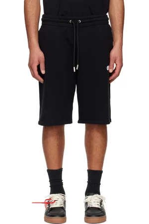 OFF-WHITE Short de survêtement noir à quatre flèches à effet aérosol