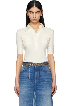 Chloé Polo à manches courtes utilitaire blanc cassé
