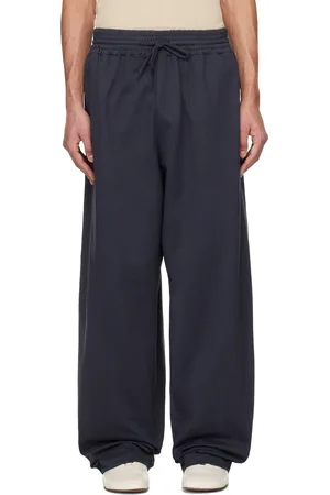 Hed Mayner Pantalon de survêtement bleu marine à logo brodé