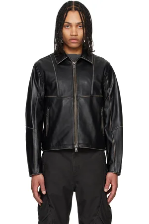 Andersson Bell Blouson Dreszen noir en cuir à glissière exclusif à SSENSE