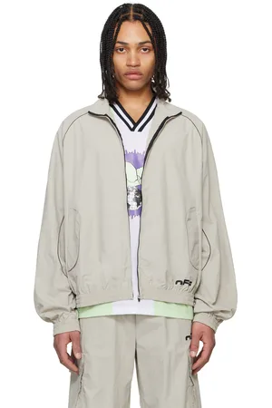 OFF-WHITE Blouson de survêtement gris à logo modifié
