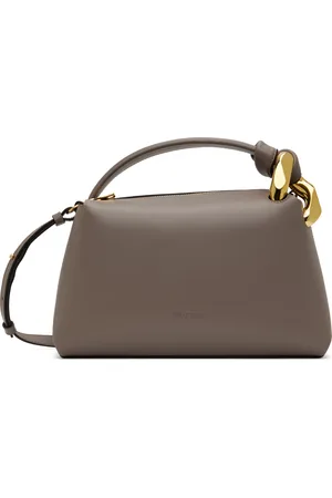J.W.Anderson Sac à main taupe en cuir à logo et à maillon gourmette