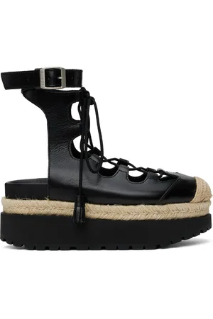 SACAI Sandales à talon de style ghillie noires