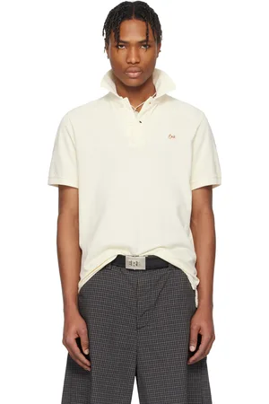 ERL Polo blanc cassé à logo