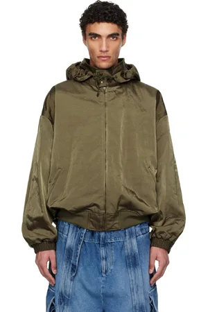 Hed Mayner Blouson aviateur kaki à capuche pliable