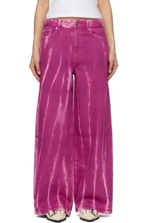 Ganni Jean Marri mauve en denim épais surteint