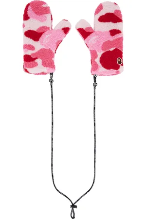 BAPE Mitaines Boa roses à motif camouflage ABC