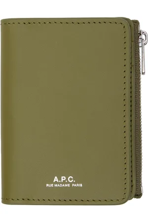 A.P.C. Portefeuille Stefan vert à glissière