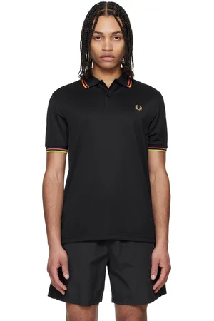 Fred Perry Polo On Court noir à garnitures rayées
