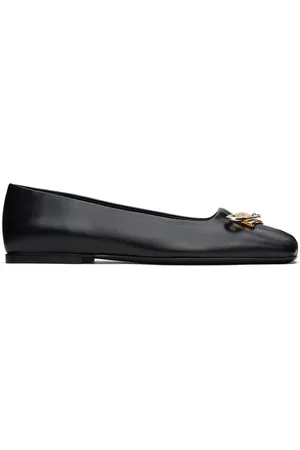 Balmain Ballerines noires en cuir d
