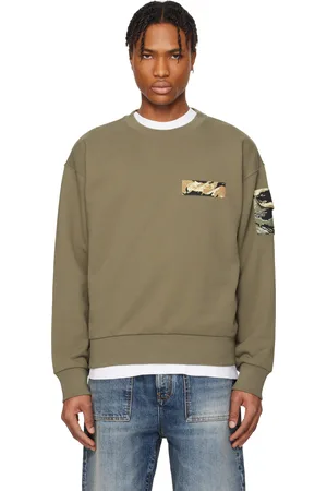 Givenchy Pull molletonné kaki à garnitures à motif camouflage