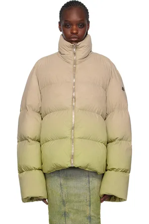 Rick Owens Blouson Cyclopic taupe et vert rembourré en duvet - Moncler x