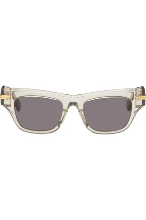 Bottega Veneta Lunettes de soleil carrées Mitre beiges