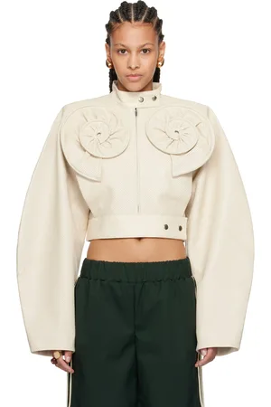 FIDAN NOVRUZOVA Blouson Malvina blanc cassé en cuir