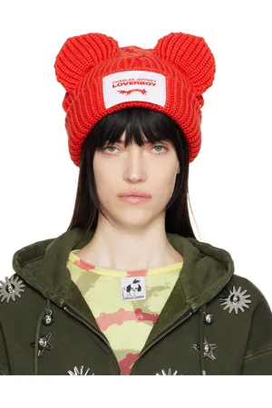 Charles Jeffrey Loverboy Bonnet épais rouge à appliqués à oreille