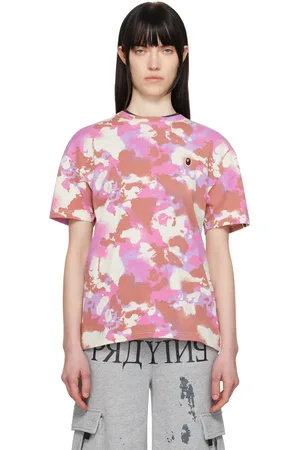 BAPE T-shirt surdimensionné rose à motif camouflage Map