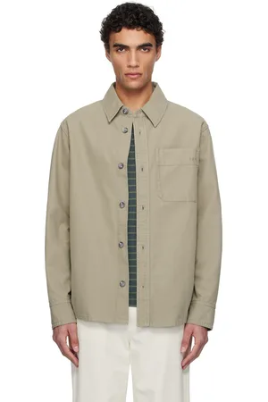A.P.C. Surchemise Basile kaki à logo brodé