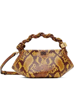 Ganni Mini sac brun clair en cuir gaufré façon serpent - Bou