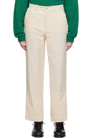 Drôle de Monsieur Pantalon beige à panneaux