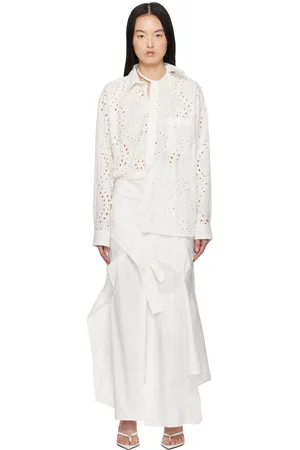 OTTOLINGER Robe midi de style chemise déconstruite blanche