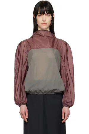 AMOMENTO Blouson transparent gris et mauve en nylon à glissière