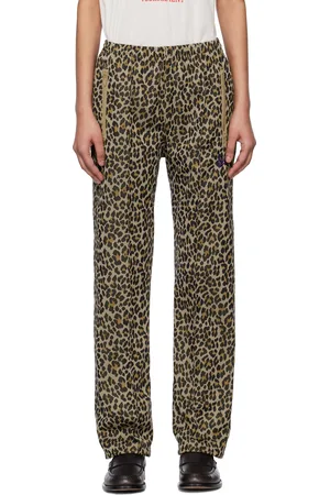 Pins & Needles Pantalon de survêtement brun à motif léopard en jacquard