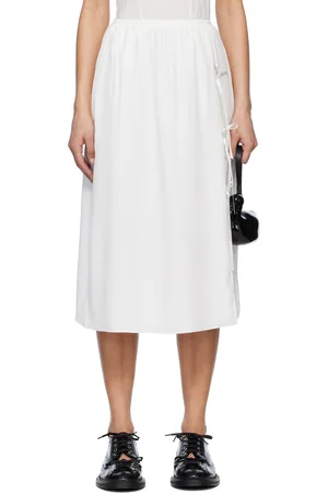 Simone Rocha Jupe midi blanche à fente à boucles