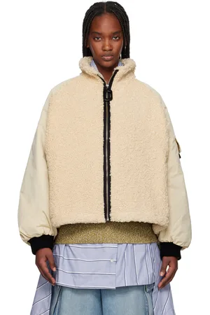 J.W.Anderson Blouson de survêtement beige en molleton à panneaux contrastants