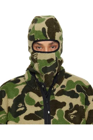 BAPE Passe-montagne vert en molleton Boa à motif camouflage ABC