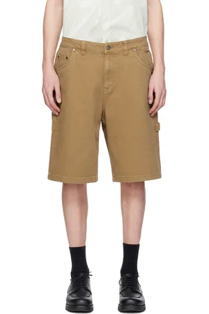 DIME Short brun clair en denim à logo